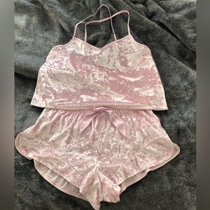 Victoria Secret Crushed Velvet Pajama Set